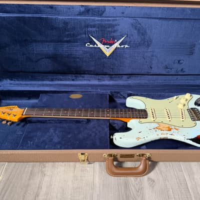 Fender 1960 Stratocaster Heavy Relic Sonic Blue over Sunburst 2023 image 14