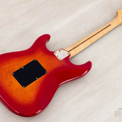 1988 Fender Pro Feel Stratocaster STR75 SSH Cherry Red Sunburst w/ Floyd Rose, Japan MIJ Fujigen image 14