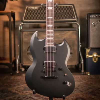 ESP LTD Viper - 1000 Electric Baritone Guitar - Black Satin image 2
