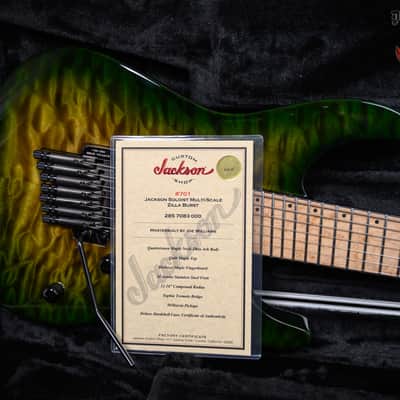 Jackson USA Custom Shop Soloist MS Master Built By “Metal” Joe Williams Quilt Maple Top Zilla Burst #701 Built for NAMM in 2019 with Original Hard Shell Case. image 13