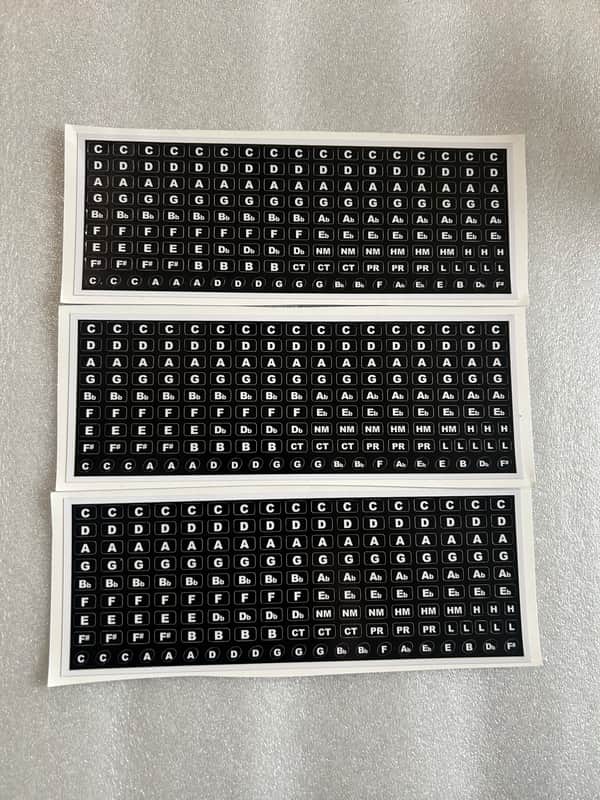 Andrew Zajac 160 Flat Key Labels White on Black (3 Pack) image 1