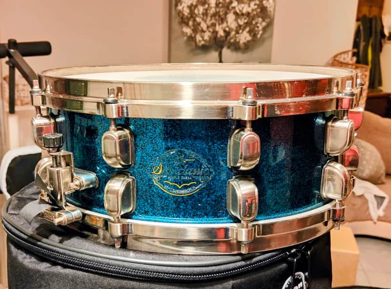 Tama Starclassic Snare Maple Focus Ring Limited Edition Blue Sparkle image 1