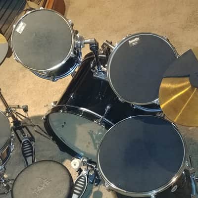 Taye 5 piece drum kit with high hat and cymbal 2003-2004 Black image 3