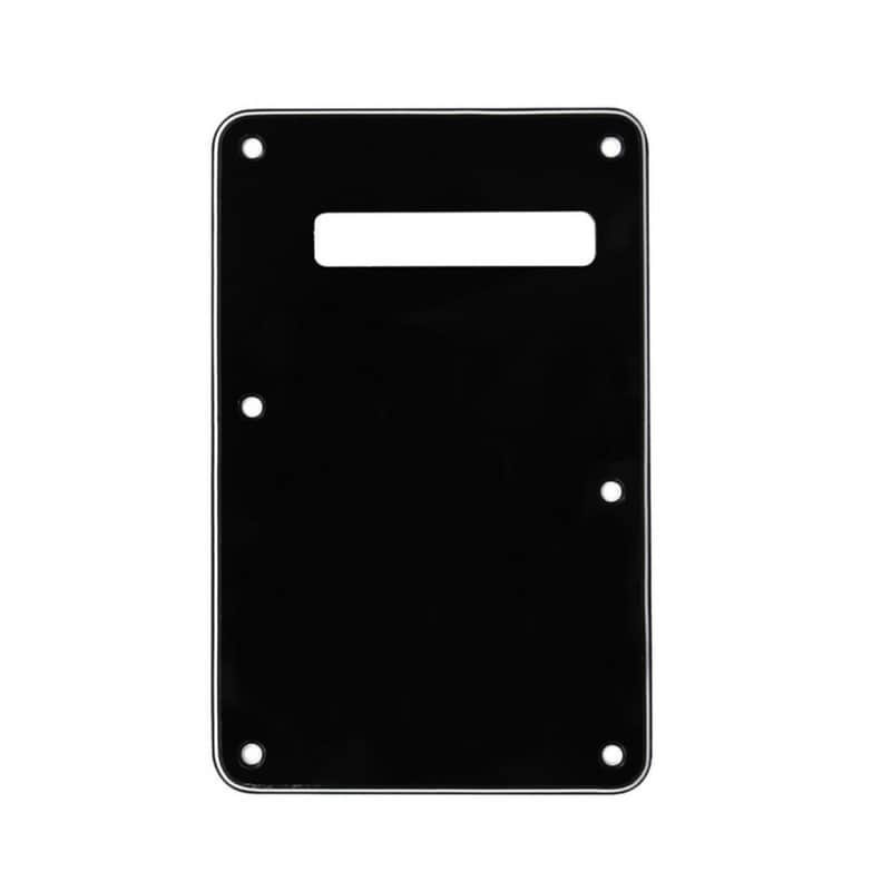 Left Handed Strat Stratocaster Electric Guitar Back Plate Trem Tremolo cover USA MEX FIT - Black image 1