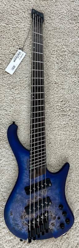 Ibanez EHB1505MSPLF Multi Scale Headless 5-String Bass - Pacific Blue Burst Flat image 1