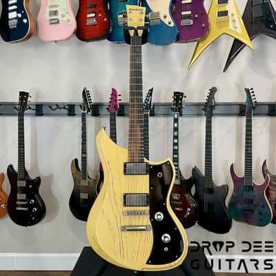 Dunable USA Custom Shop Yeti Electric Guitar w/ Case-Cream w/ Pore Fill image 2