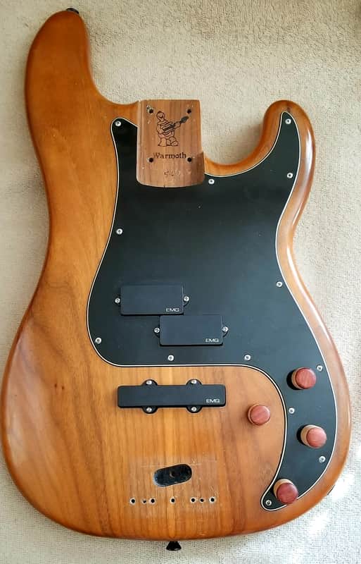 Warmoth 4-string Bass Body 2010's Nitrocellulose-clear image 1