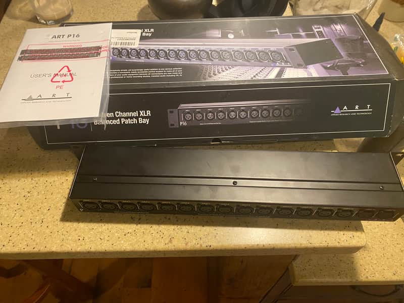 ART P16 Rackmount 16-Channel Balanced XLR Patchbay 2015 - Present Black image 1