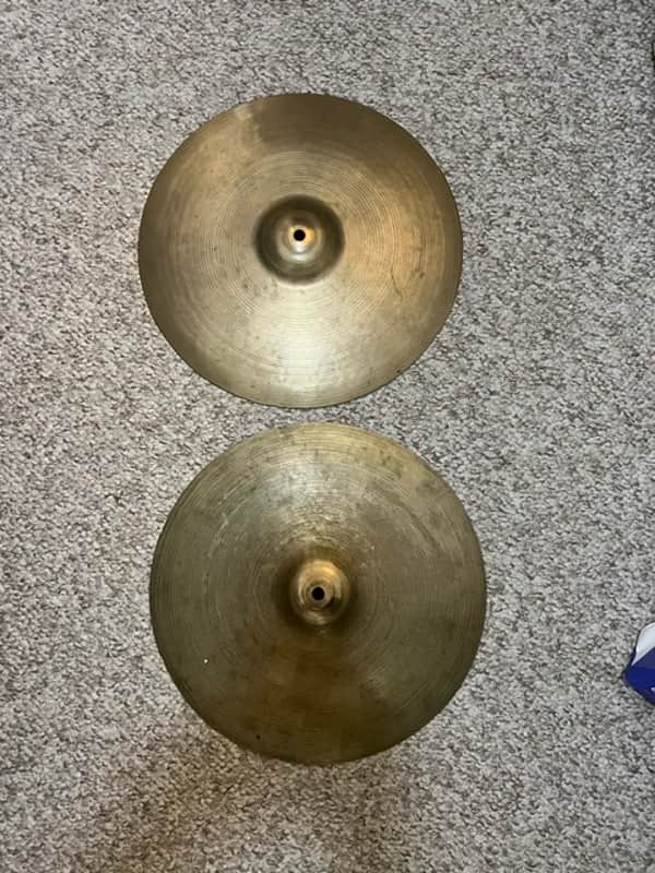 Zildjian VINTAGE 1960's A. Zildjian 14" "Medium" Hi-Hat Cymbals 1960's - Zildjian Cymbal Alloy image 1
