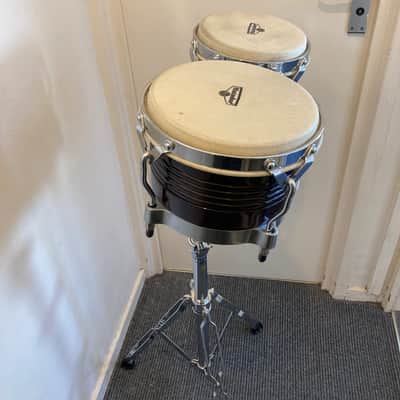 L.P. Matador M201 Bongos with M245 Stand  - Siam Oak (Almond Brown) image 5