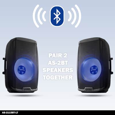 Gemini Sound AS-2115BT-LT-PK 2000W Bluetooth Active DJ PA Speaker System with Stand and Microphone image 5