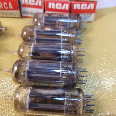 RCA Matched Pair (2) 6FQ7 tNOS AT1000 TESTED Vacuum Tubes T4 cleartop 6CG7 no divider dual triode 1964-1972 image 3