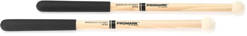 Promark ATH2 Hickory Marching Tenor Mallets - Felt Tip (5-pack) Bundle image 1