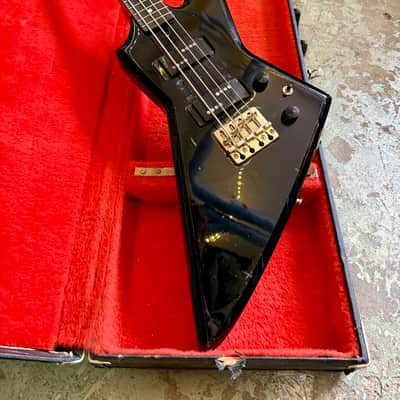 Aria Pro II ZZB Deluxe XPL bass c 1984 Black original vintage mij japan Matsumoku explorer image 2