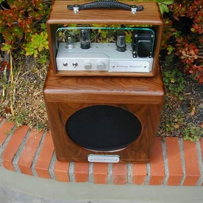 Emery Sound Superbaby 6-12w tube amp w/ enclosed head, cab w/12" AlNiCo Blue Dog - custom walnut image 2