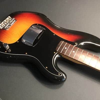 1983 Squier Precision Bass MIJ with DiMarzio Relentless Middle Pickups Sunburst image 3