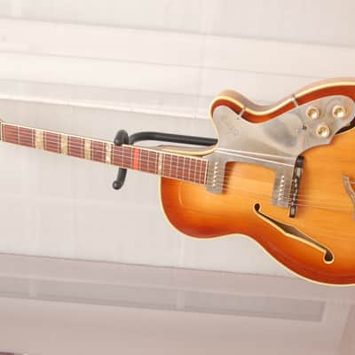 Astro solid and fully carved Semi Acoustic – 1960s German Vintage Archtop Jazz Guitar image 3