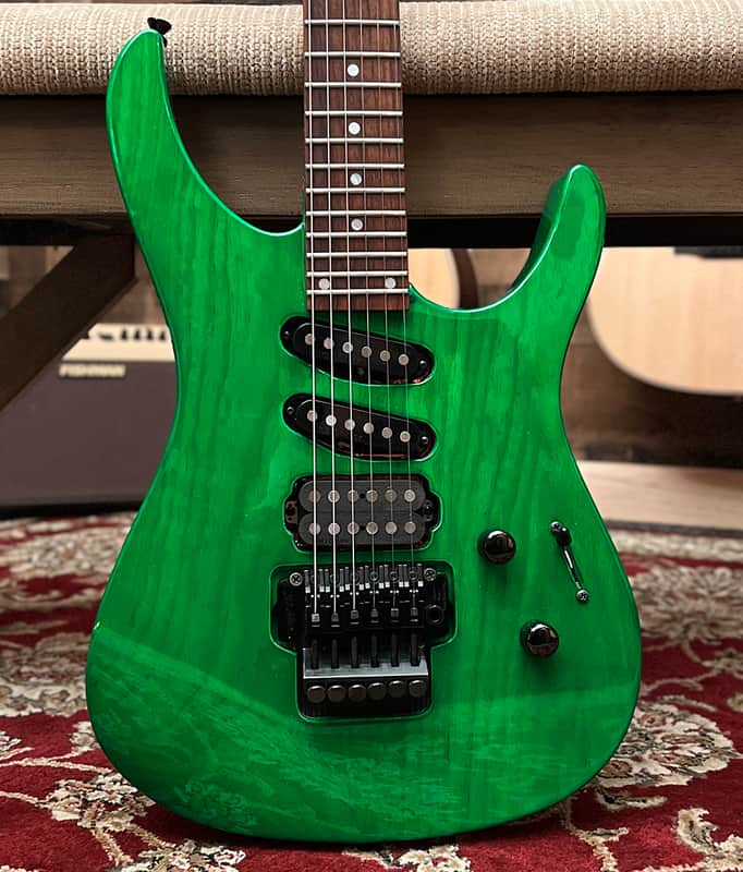 Robin Medley Standard IV 1991 w/ Gig Bag - Rio Grande Pickups, Ash Body, Floyd Rose, Green, Made in USA, Medley Standard Four image 1
