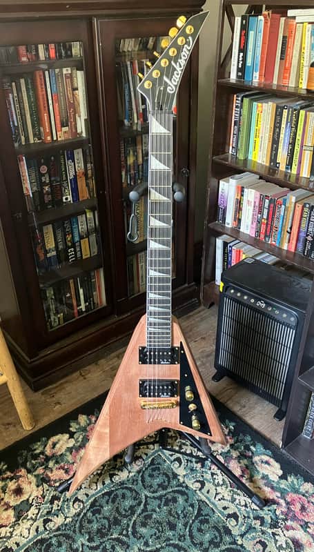 Jackson JS32T Randy Rhoads V Natural Oil w/ Rare Vintage Soft Leather Case image 1