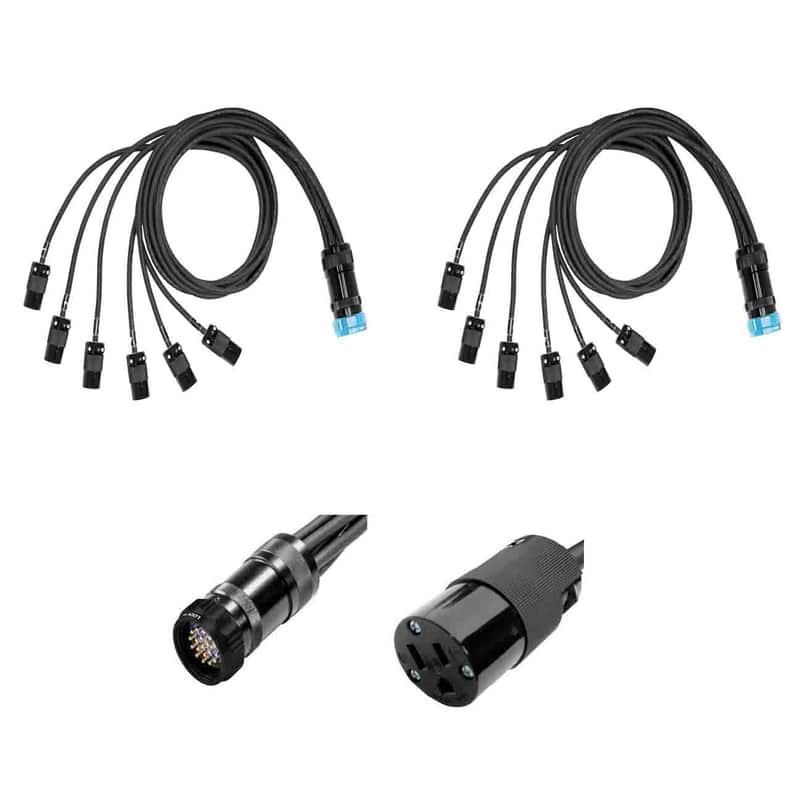 2 pk SOCAPEX SOCO 19 PIN to 6 Edison Female AC Connector 6 ft Breakout Cable image 1
