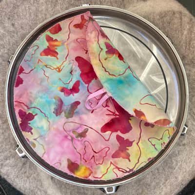 10" single layer Drum Bunny cloth drum cover - dampener - partial mute - compare to Drum Tortillas - Quesadilla - Big Fat Snare image 2