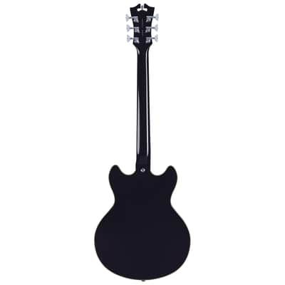 D'Angelico Premier Mini DC Semi-Hollow Electric Guitar - Black Flake - B-Stock image 8