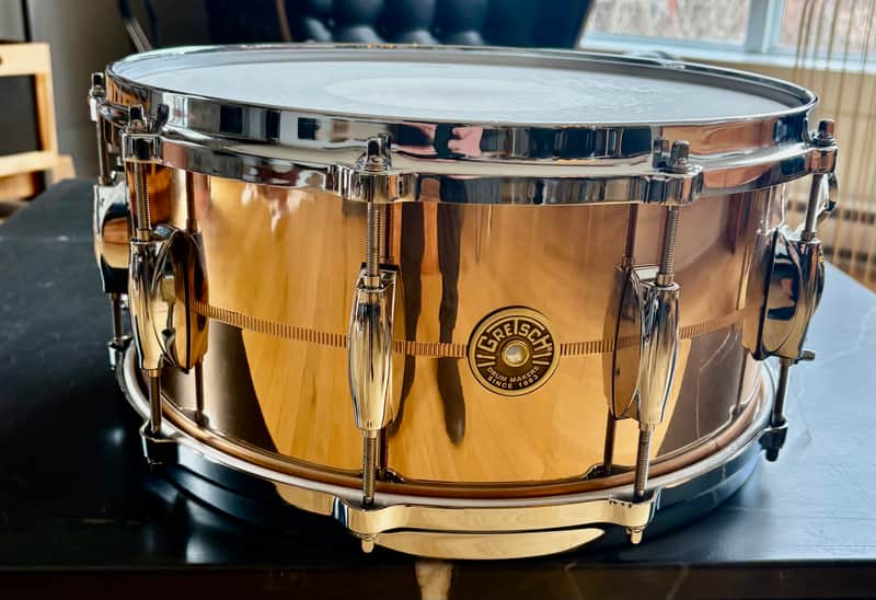 Gretsch G4164PB USA Custom Phosphorus Bronze 6.5x14" 10-Lug Snare Drum 2013 - Present - Bronze image 1