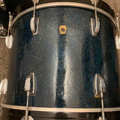 Ludwig No. 987 "Super Beat" Outfit 9x13 / 16x16 / 14x20" Drum Set with Keystone Badges - Blue Sparkle image 15