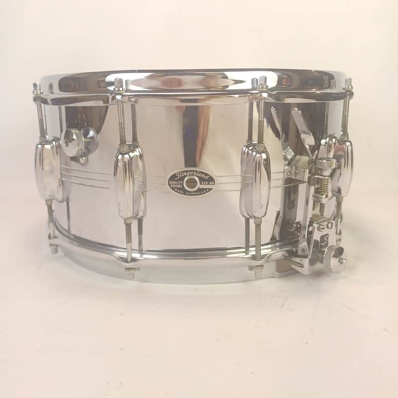 *Slingerland 6.5x14"Super Sound King COB Snare Drum 10Lug #121 Vintage 70s Brass image 1