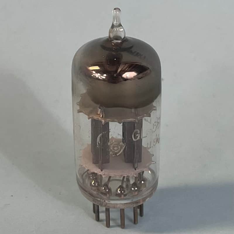 1950s General Electric 5814 12AU7 ECC82 Vintage GE Black Plate D Getter TubeT210 image 1