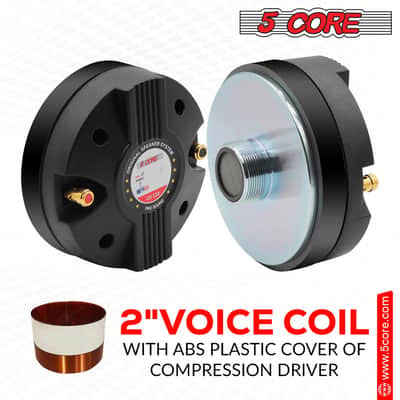 5 CORE Horn Speaker Tweeter Compression Driver 1.75 Inch Titanium Voice Coil 220W Peak 8 Ohm 110 Watts RMS Loud 105dB 18 Oz 110mm Magnet- Screw-on Thr image 14