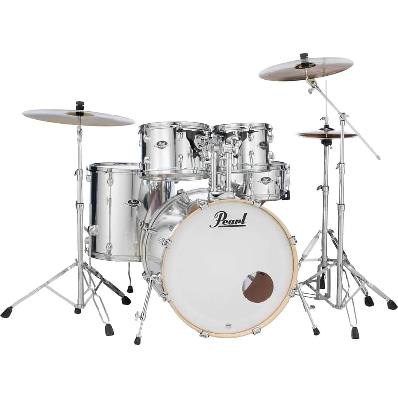 Pearl Export New Fusion 5-Piece Drum Set With Hardware Mirror Chrome - NO CYMBALS image 1