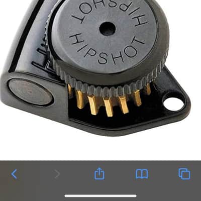Hipshot 6GLO Grip-Lock Locking Guitar Tuning Machines 3+3 Black - Black image 3