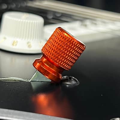 Kinnatone Orange Skirted Knurled 3 or 5 way Blade style Switch Tip Knob For Strat or Tele Charvel,Jackson,PRS, Ibanez and more image 2