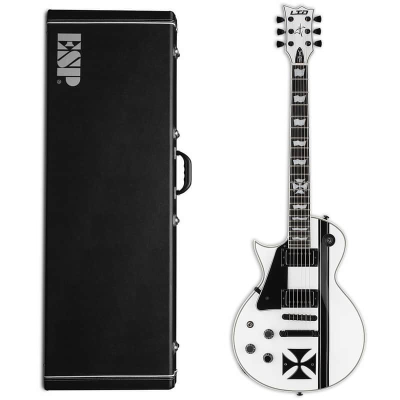 ESP LTD James Hetfield Iron Cross Left Handed SW Snow White B-STOCK with ESP CASE Snow White LH image 1