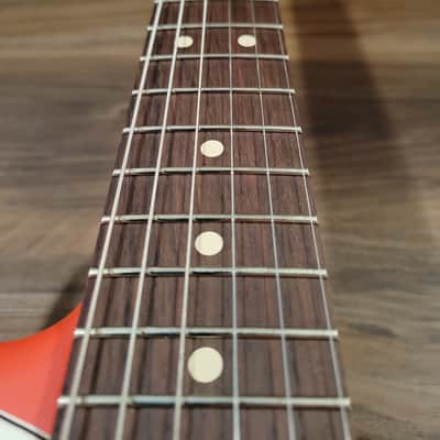 USA MADE Custom Fender Lic. Stratocaster Satin Fiesta Red w/Indian Rosewood, Fender Tex-Mex Pickups image 6