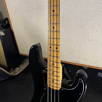 1978 Black Fender Precision Bass with Maple Fretboard image 2