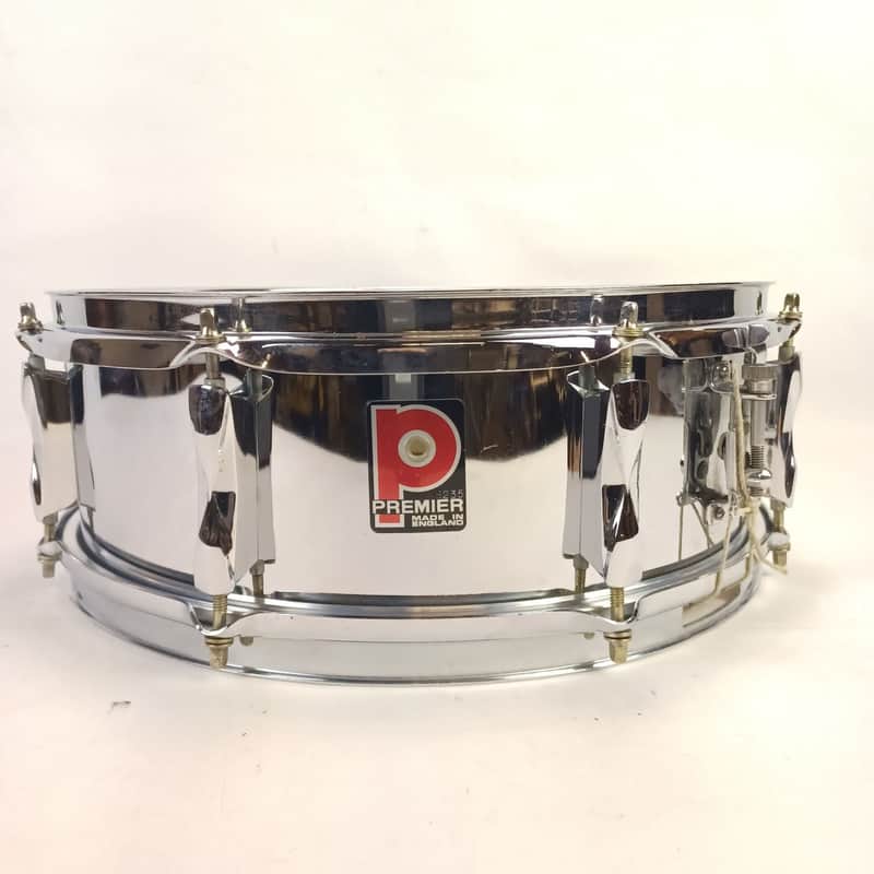Premier 5x14"Snare Drum Chrome Steel Model 1005 8Lug England Everplay Vintage70s image 1