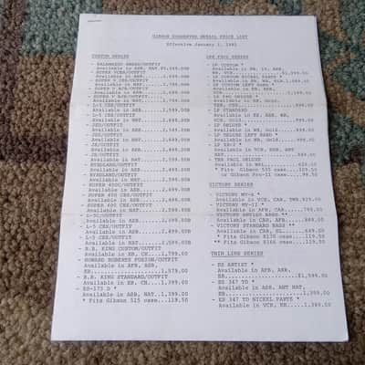 Vintage 1982 Gibson Full-Line Canadian Price List! Rare, Original Case Candy, Paperwork! image 1