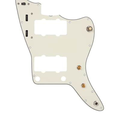 920D Custom Pre-Wired Pickguard for Jazzmaster, Parchment, JMH-V Wiring Harness