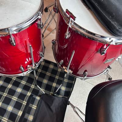 SUPER RARE Yamaha Oak Custom MIJ Trans Red 7-Piece Drums Plus Hardware! image 9