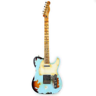 1992 Fender MIM Telecaster Customized by East Gloves Guitars in Relic Daphne Blue Finish image 2
