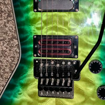 Schecter E-1 FR S Sustainiac Green Burst electric guitar sustainiac Floyd rose ohsc image 12