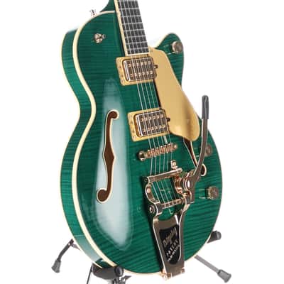 Gretsch Broadkaster Jr. LX Figured Center Block Bigsby, Tropic Aura, Premium Setup (H6)(13638) (13638) image 3