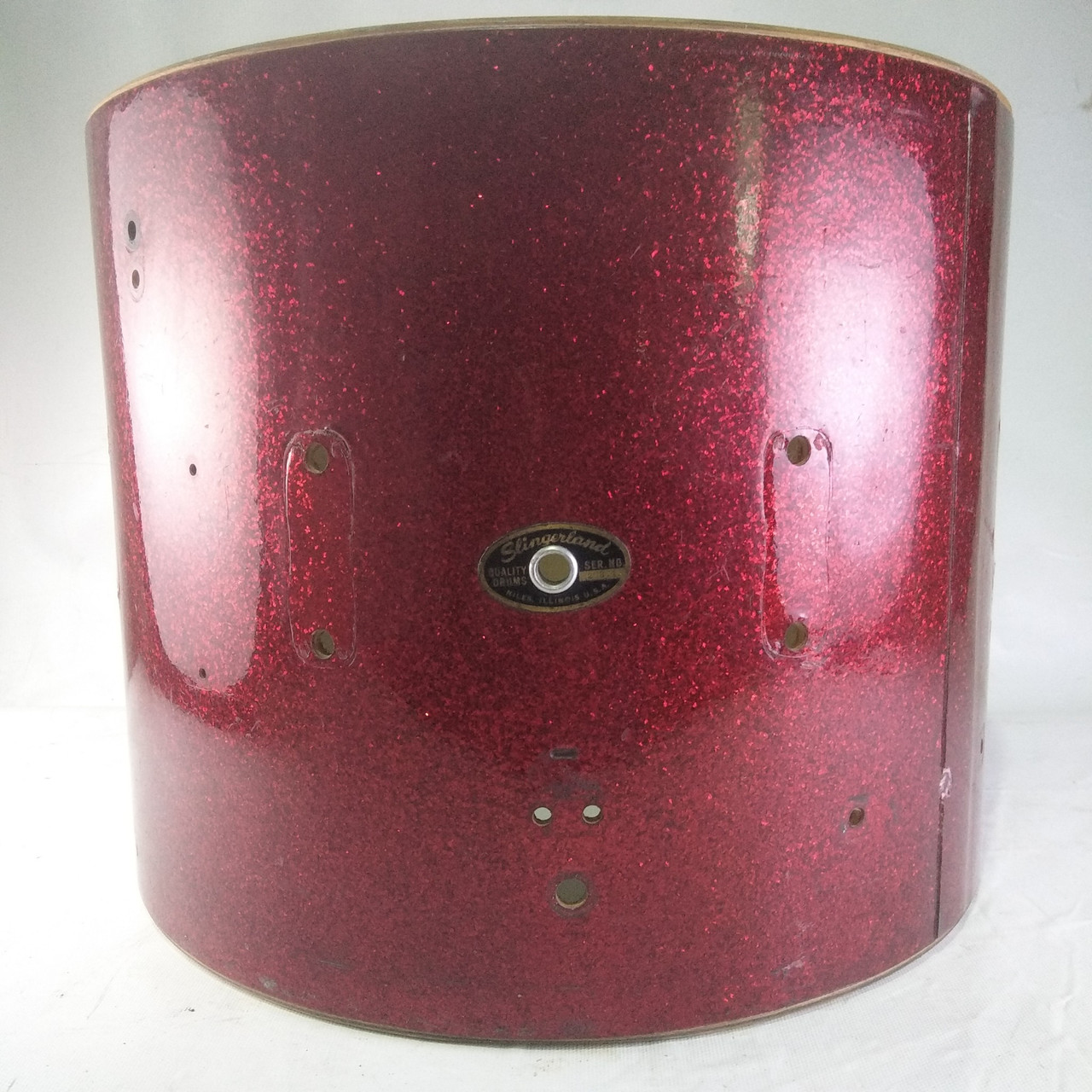 Slingerland 12x15"Red Sparkle Snare Drum Shell Vintage 3Ply Marching 60s Parade — main photograph