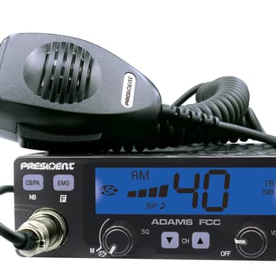 President Adams FCC CB Radio. Large LCD with 7 Colors, Programmable EMG Channel Shortcuts, Roger Beep and Key Beep, Electret or Dynamic Mic, ASC and Manual Squelch, Talkback image 3