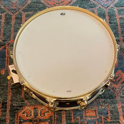 Dw Collectors 6.5 x 14 Aluminum 3mm Snare Drum - Black Powder Coated w/Gold Hw image 8