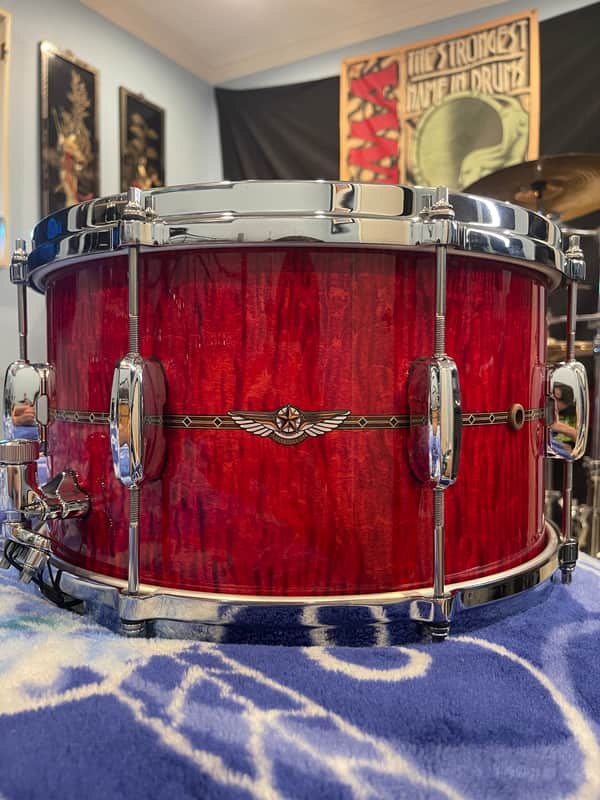 Tama Star Maple - Raspberry Curly Maple 8x14 Snare image 1