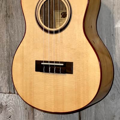 Leolani Tenor T1824 Slotted Headsock,  Solid Spruce Top, Exotic Black & White  Ebony Back & Sides image 6