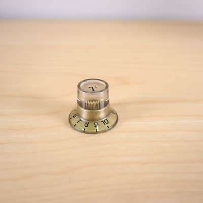 1960's Univox Teisco Guyatone Conrad - Single Gold Tone Guitar Knob image 1